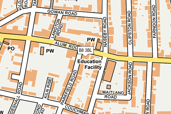 B8 3BL map - OS OpenMap – Local (Ordnance Survey)