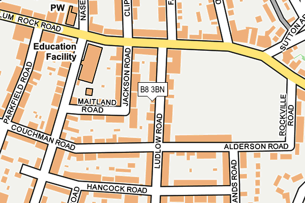 B8 3BN map - OS OpenMap – Local (Ordnance Survey)