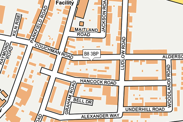 B8 3BP map - OS OpenMap – Local (Ordnance Survey)
