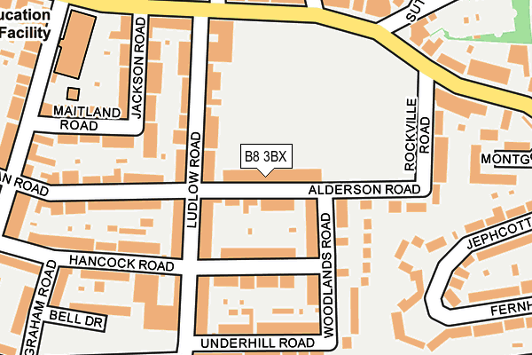 B8 3BX map - OS OpenMap – Local (Ordnance Survey)