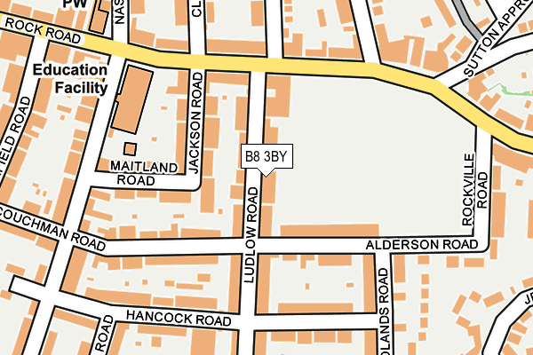 B8 3BY map - OS OpenMap – Local (Ordnance Survey)