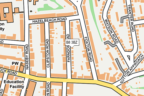 B8 3BZ map - OS OpenMap – Local (Ordnance Survey)