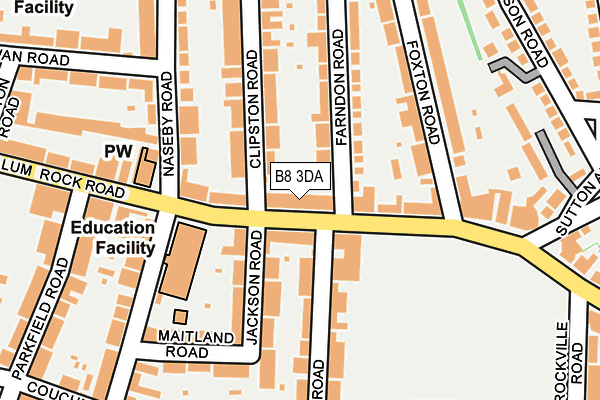B8 3DA map - OS OpenMap – Local (Ordnance Survey)