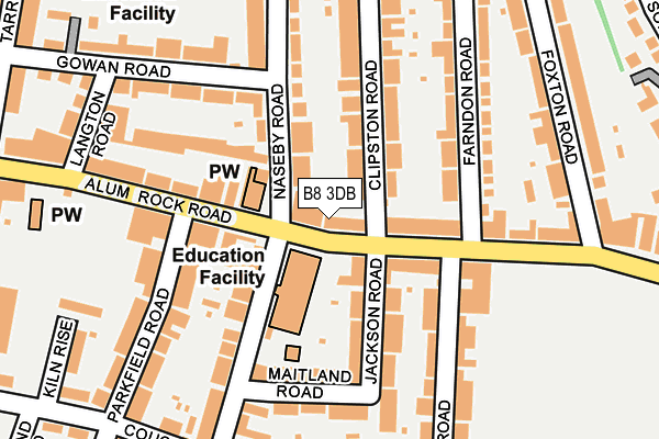 B8 3DB map - OS OpenMap – Local (Ordnance Survey)