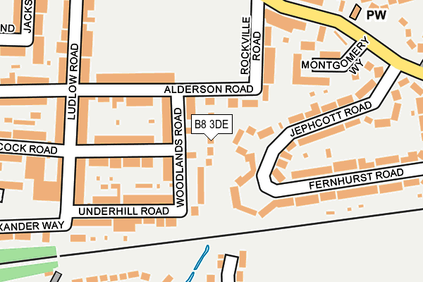 B8 3DE map - OS OpenMap – Local (Ordnance Survey)