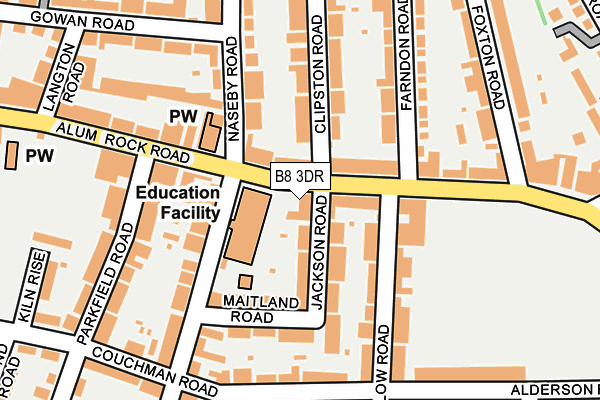 B8 3DR map - OS OpenMap – Local (Ordnance Survey)