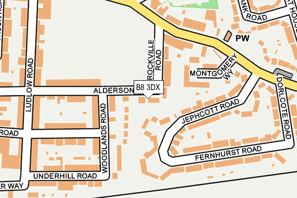 B8 3DX map - OS OpenMap – Local (Ordnance Survey)