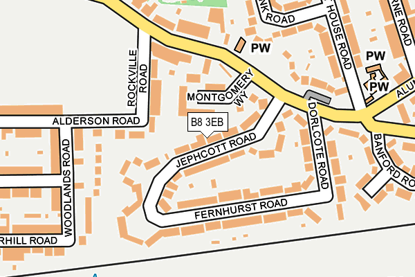 B8 3EB map - OS OpenMap – Local (Ordnance Survey)