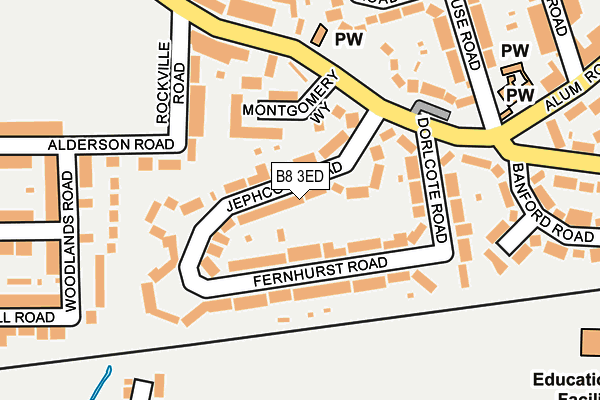 B8 3ED map - OS OpenMap – Local (Ordnance Survey)
