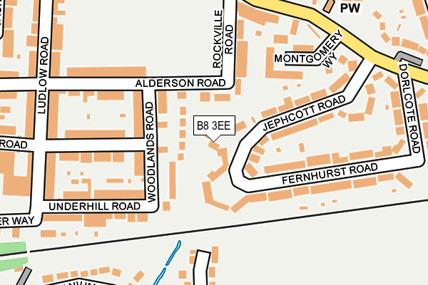 B8 3EE map - OS OpenMap – Local (Ordnance Survey)
