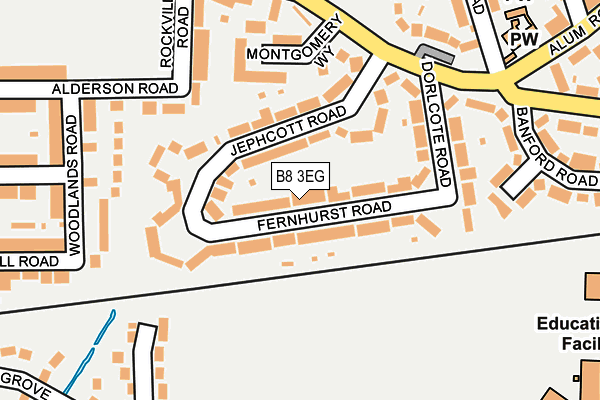 B8 3EG map - OS OpenMap – Local (Ordnance Survey)