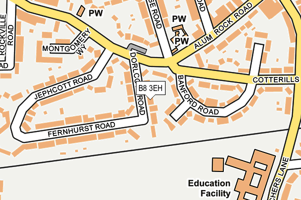 B8 3EH map - OS OpenMap – Local (Ordnance Survey)