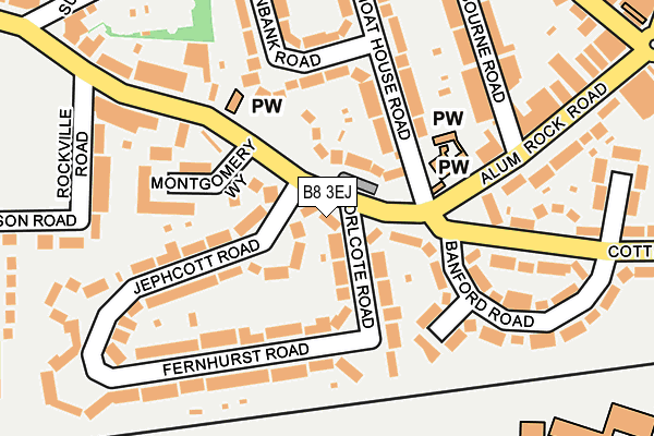 B8 3EJ map - OS OpenMap – Local (Ordnance Survey)