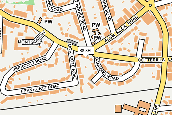 B8 3EL map - OS OpenMap – Local (Ordnance Survey)