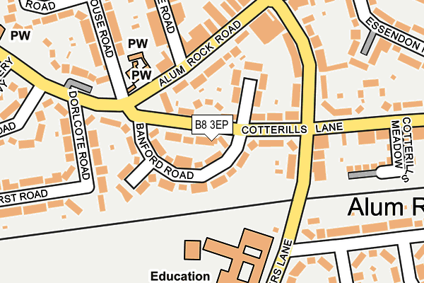 B8 3EP map - OS OpenMap – Local (Ordnance Survey)