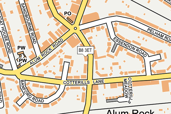 B8 3ET map - OS OpenMap – Local (Ordnance Survey)
