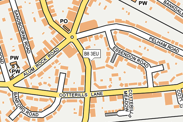 B8 3EU map - OS OpenMap – Local (Ordnance Survey)