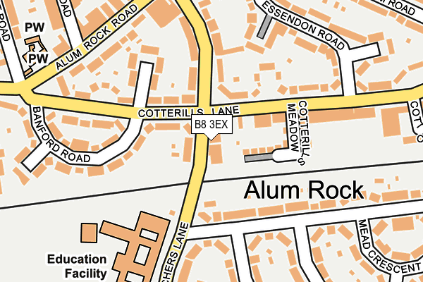 B8 3EX map - OS OpenMap – Local (Ordnance Survey)
