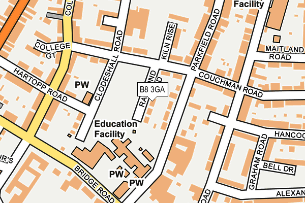 B8 3GA map - OS OpenMap – Local (Ordnance Survey)