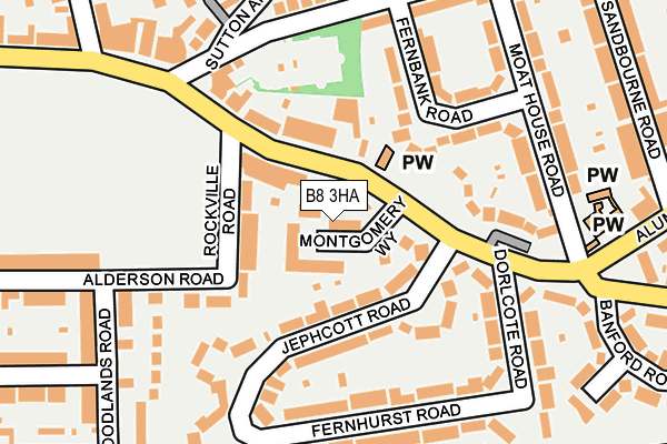 B8 3HA map - OS OpenMap – Local (Ordnance Survey)