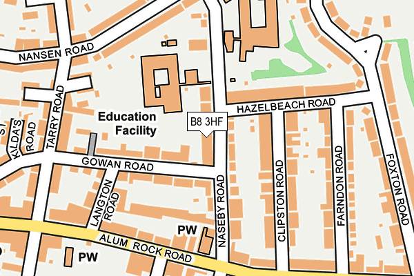 B8 3HF map - OS OpenMap – Local (Ordnance Survey)