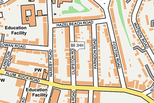 B8 3HH map - OS OpenMap – Local (Ordnance Survey)