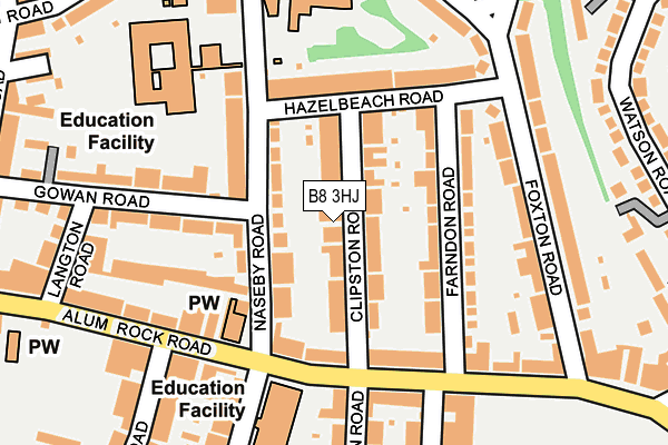 B8 3HJ map - OS OpenMap – Local (Ordnance Survey)