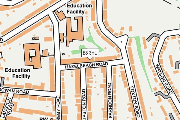 B8 3HL map - OS OpenMap – Local (Ordnance Survey)