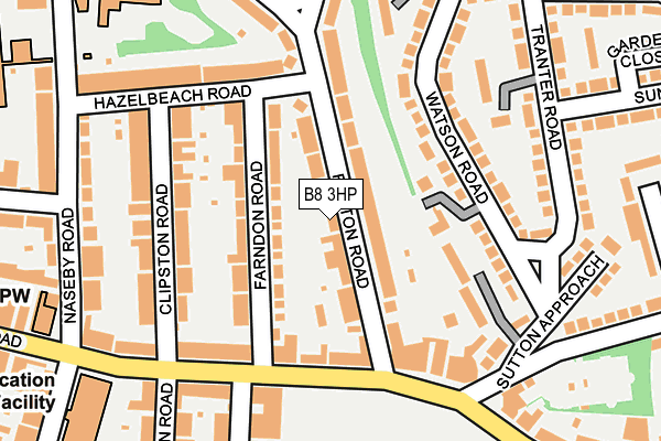 B8 3HP map - OS OpenMap – Local (Ordnance Survey)