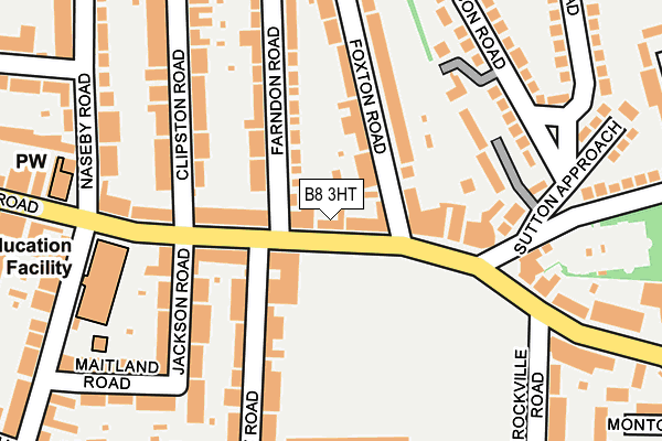 B8 3HT map - OS OpenMap – Local (Ordnance Survey)