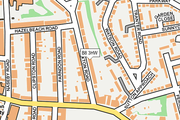 B8 3HW map - OS OpenMap – Local (Ordnance Survey)