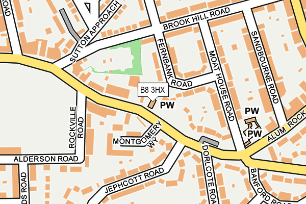 B8 3HX map - OS OpenMap – Local (Ordnance Survey)