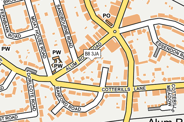 B8 3JA map - OS OpenMap – Local (Ordnance Survey)