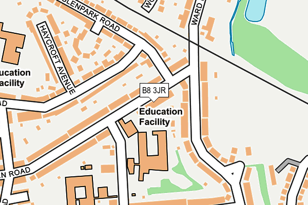 B8 3JR map - OS OpenMap – Local (Ordnance Survey)