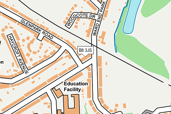 B8 3JS map - OS OpenMap – Local (Ordnance Survey)