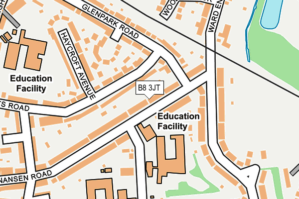 B8 3JT map - OS OpenMap – Local (Ordnance Survey)