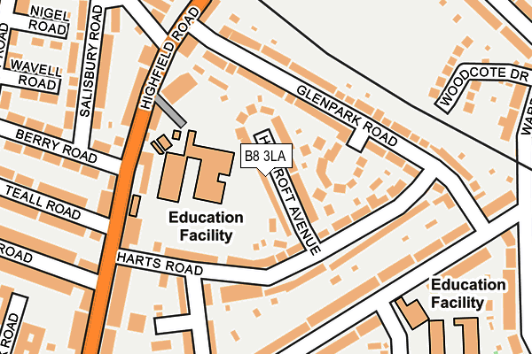 B8 3LA map - OS OpenMap – Local (Ordnance Survey)