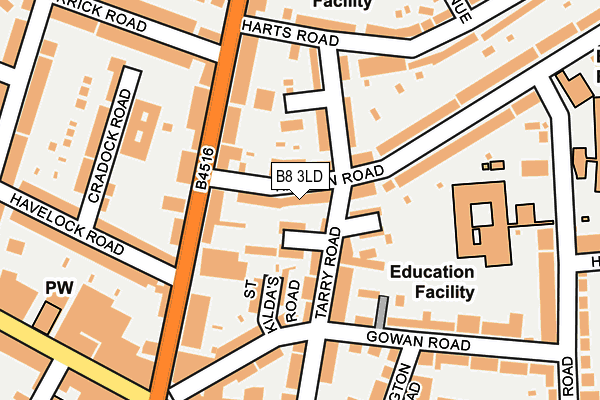B8 3LD map - OS OpenMap – Local (Ordnance Survey)