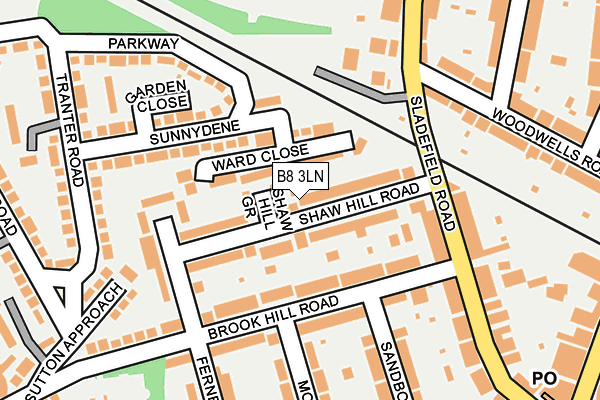 B8 3LN map - OS OpenMap – Local (Ordnance Survey)