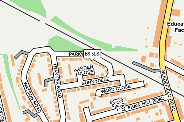 B8 3LS map - OS OpenMap – Local (Ordnance Survey)