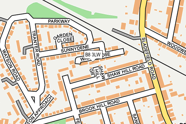 B8 3LW map - OS OpenMap – Local (Ordnance Survey)