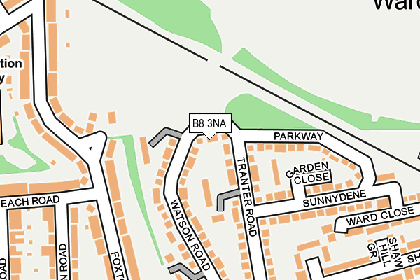 B8 3NA map - OS OpenMap – Local (Ordnance Survey)