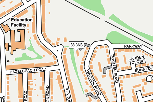 B8 3NB map - OS OpenMap – Local (Ordnance Survey)