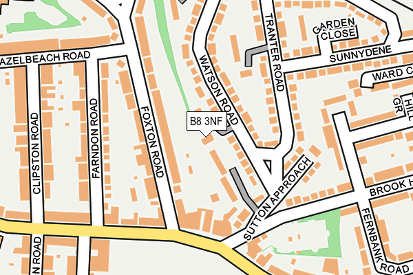 B8 3NF map - OS OpenMap – Local (Ordnance Survey)