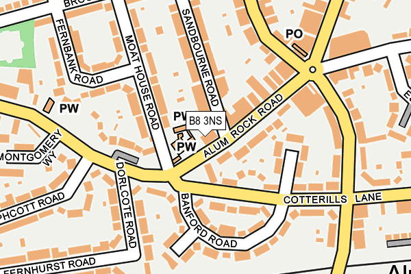 B8 3NS map - OS OpenMap – Local (Ordnance Survey)