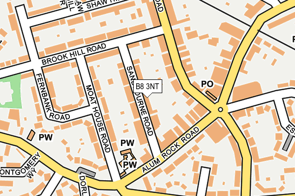 B8 3NT map - OS OpenMap – Local (Ordnance Survey)