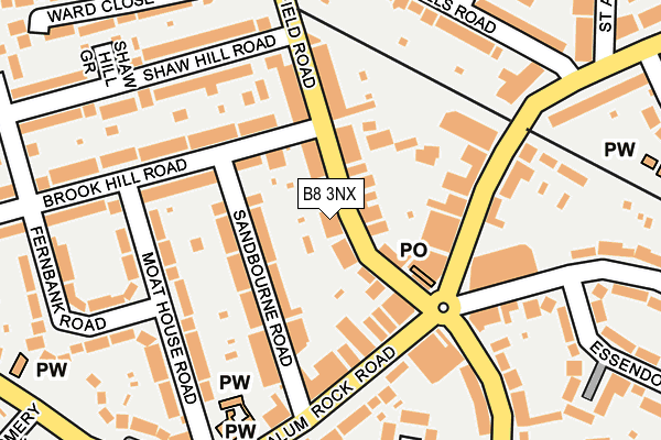 B8 3NX map - OS OpenMap – Local (Ordnance Survey)