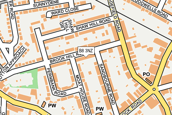 B8 3NZ map - OS OpenMap – Local (Ordnance Survey)