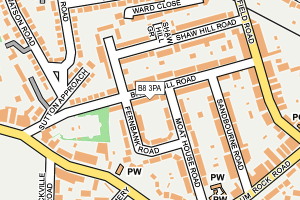 B8 3PA map - OS OpenMap – Local (Ordnance Survey)