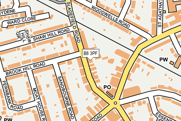 B8 3PF map - OS OpenMap – Local (Ordnance Survey)